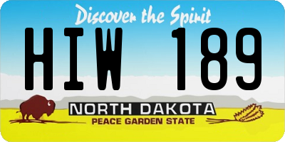 ND license plate HIW189