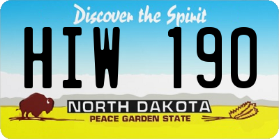 ND license plate HIW190