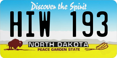 ND license plate HIW193