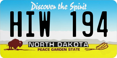 ND license plate HIW194