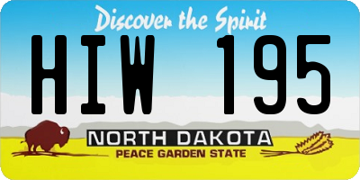 ND license plate HIW195