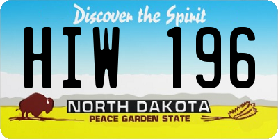 ND license plate HIW196