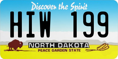 ND license plate HIW199