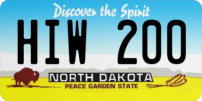 ND license plate HIW200