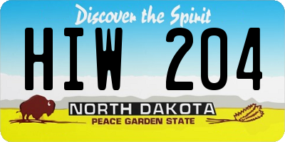 ND license plate HIW204