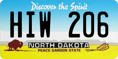 ND license plate HIW206