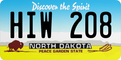 ND license plate HIW208