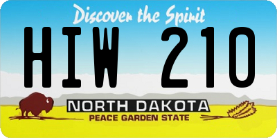 ND license plate HIW210