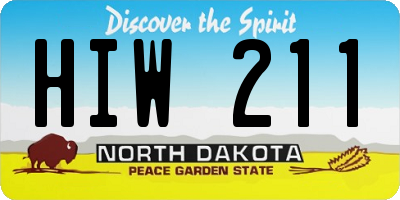 ND license plate HIW211