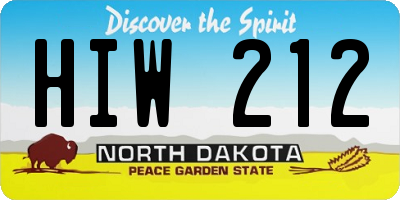 ND license plate HIW212