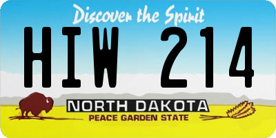 ND license plate HIW214