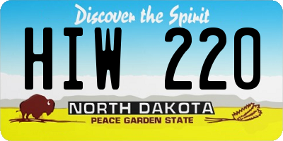 ND license plate HIW220