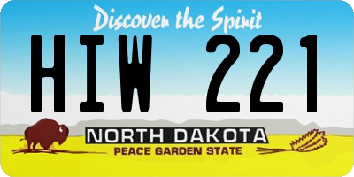 ND license plate HIW221