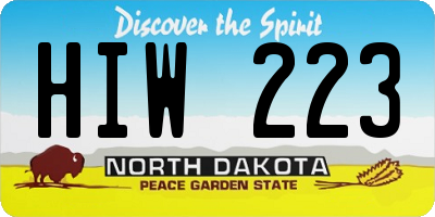 ND license plate HIW223