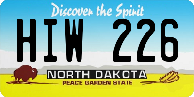 ND license plate HIW226