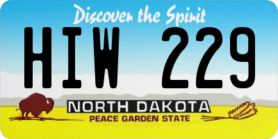 ND license plate HIW229