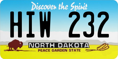 ND license plate HIW232