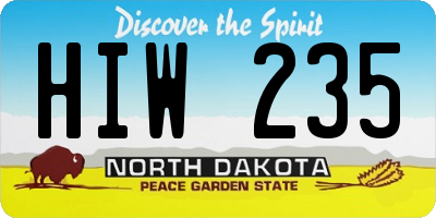 ND license plate HIW235