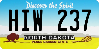 ND license plate HIW237