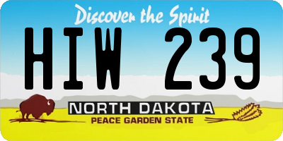 ND license plate HIW239