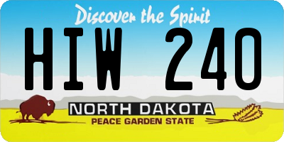 ND license plate HIW240