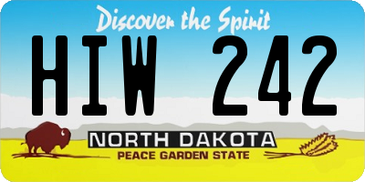 ND license plate HIW242