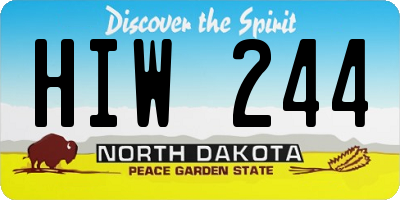 ND license plate HIW244