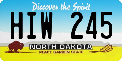 ND license plate HIW245