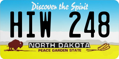 ND license plate HIW248