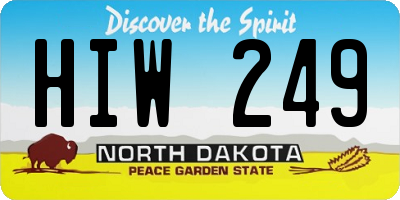 ND license plate HIW249