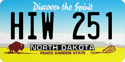 ND license plate HIW251