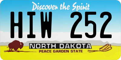 ND license plate HIW252