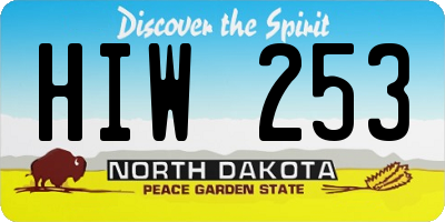 ND license plate HIW253