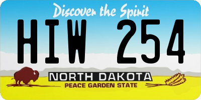 ND license plate HIW254