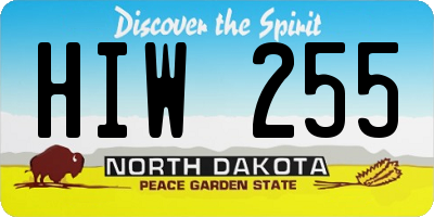 ND license plate HIW255