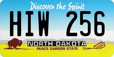 ND license plate HIW256