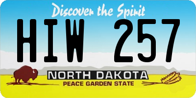 ND license plate HIW257