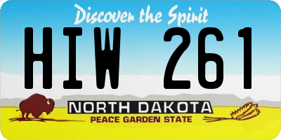 ND license plate HIW261