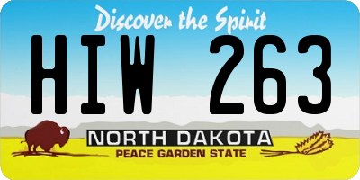 ND license plate HIW263