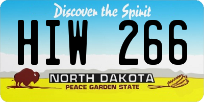 ND license plate HIW266