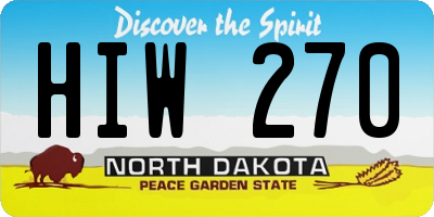 ND license plate HIW270