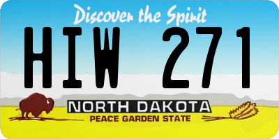 ND license plate HIW271