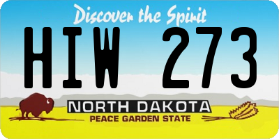 ND license plate HIW273