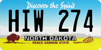 ND license plate HIW274