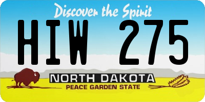 ND license plate HIW275