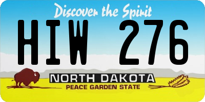 ND license plate HIW276