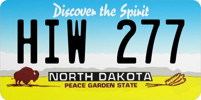 ND license plate HIW277