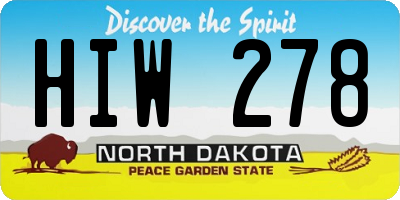 ND license plate HIW278