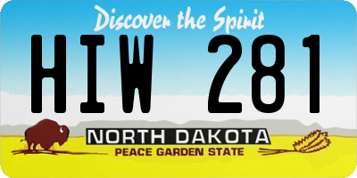 ND license plate HIW281