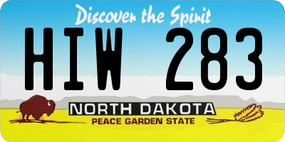 ND license plate HIW283